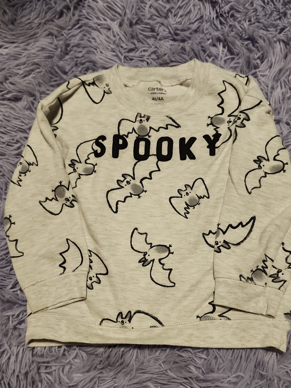 Carter's Light Gray 'Spooky' Bat Print Sweatshirt